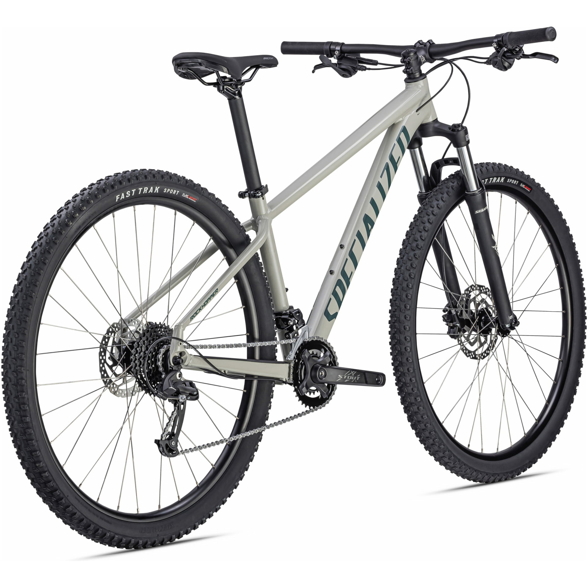 Das Mountainbike Specialized Rockhopper Sport 27.5 verfügt über einen eleganten silber-schwarzen Rahmen, der mit dem Markennamen „Specialized“ verziert ist. Ausgestattet mit Stollenreifen für hervorragende Traktion im Gelände, zuverlässigen Scheibenbremsen und einer Vorderradgabel mit Federung ist dieses hochwertige Modell perfekt für jedes Gelände geeignet. Jetzt in unserem spezialisierten Online-Fahrradshop erhältlich.