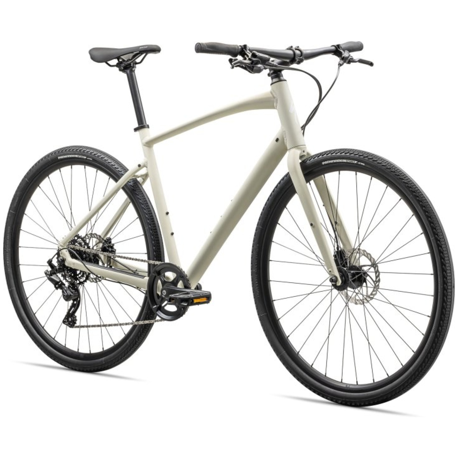 Das Specialized Sirrus X 2.0 wird als elegantes, helles Hybridfahrrad mit mattem Finish präsentiert. Es verfügt über einen flachen Lenker, eine starre Gabel, Scheibenbremsen und dünne Reifen und ist für effizientes Fahren auf der Straße und leichtes Fahren im Gelände konzipiert. Das Fahrrad verfügt über ein Schaltwerk für mehrere Gangoptionen.